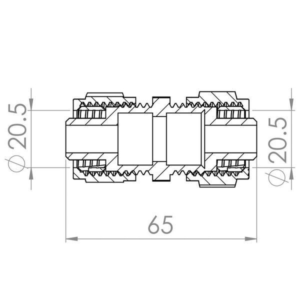 Coupling fitting threaded connecting SD Forte 20x20 (2.0)