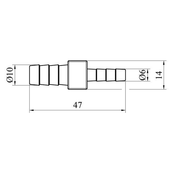 Трубка штуцера LexLine 6 мм. х 10 мм. латунная 3947 фото