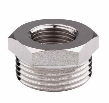 Переходник латунный футорка FADO &Oslash; 3/4" х 1/2" ЗВ никель 3150 фото