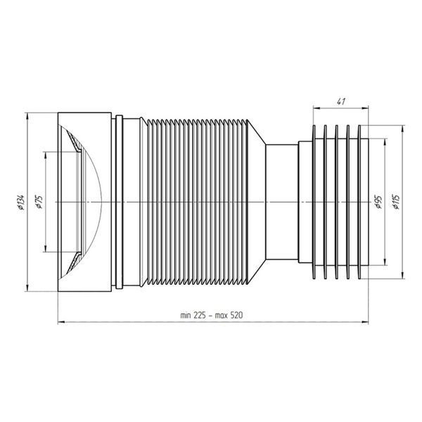 Гофра труба для унитаза Ani Plast 828 231-500 мм. 945 фото
