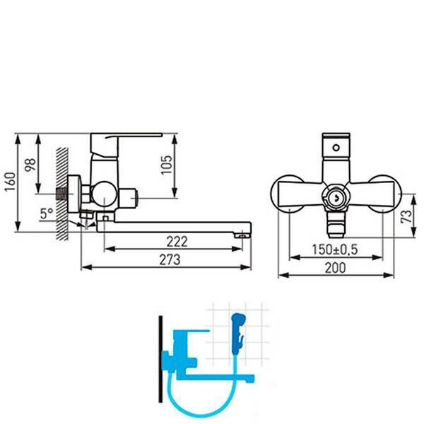 Ferro ALGEO BAG3A bathtub mixer
