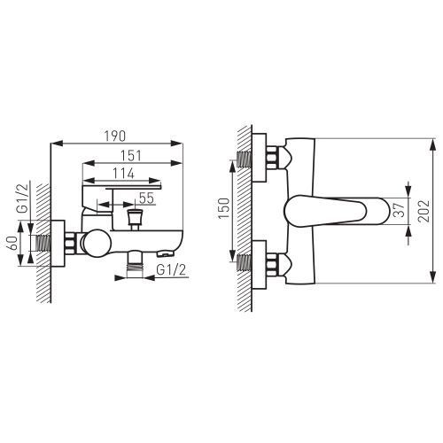 FERRO ALGEO BAG1 bathtub mixer