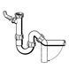 Siphon pipe for sink VIEGA 1 1/2&Prime;x40 mm. 101800 with outlet for washing machine without outlet