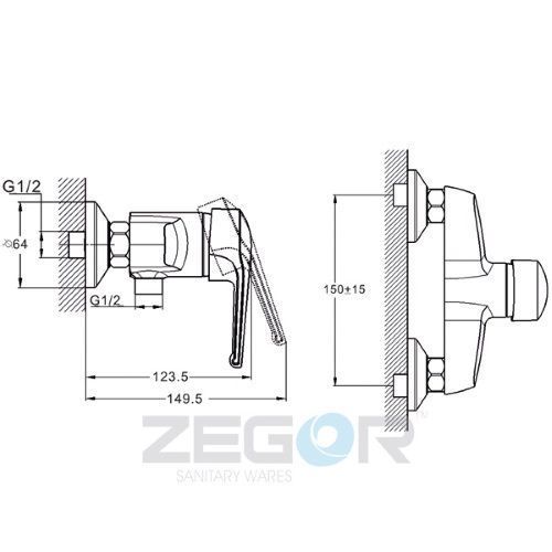 Shower mixer ZEGOR SWZ5-A182