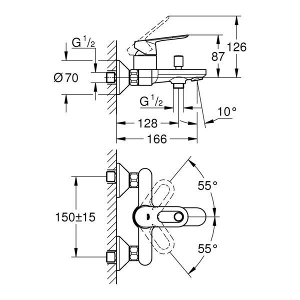 Grohe BauLoop 23603000 bathtub mixer