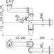 Sink trap for kitchen sink AlcaPlast A872P, space-saving with outlet under washing machine. without outlet with 6/4" nut