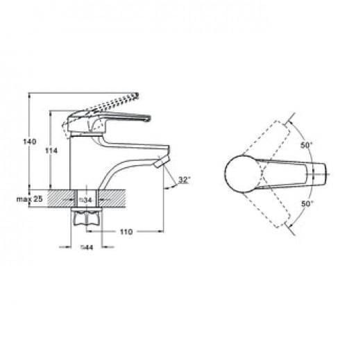 Bathtub mixer ZEGOR SWZ1-A182 washbasin