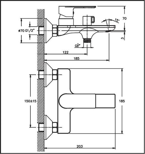 Haiba Alex 009 bathtub mixer (HB0889)