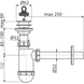 Sink trap for sink Alcaplast A411, &Oslash;32 mm. with stainless steel grid DN63
