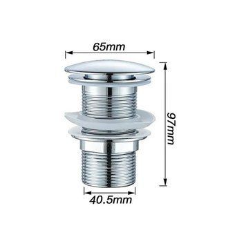 Донный клапан для раковины без перелива Ledeme LM65-1 (Click-Clack) Хром 1 1/4'' 3038 фото