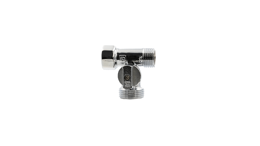 Ball valve for plumbing fixtures, through-flow FADO New &Oslash; 1/2 Vx3/4 Zx1/2 Z KZ55 chrome
