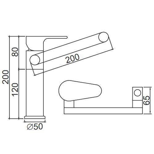 Ledeme LM1055-17 washbasin mixer with 360&deg; swivel spout and aerator (LL1002)