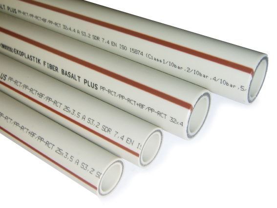PPR Ekoplastik Fiber Basalt Plus pipe 40x5.5 mm PN20 (STRFB040TRCT)