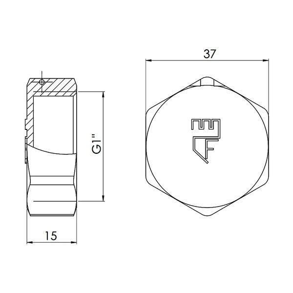 Brass plug SD Forte &Oslash;1/2&Prime; B nickel for seal