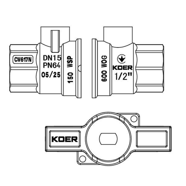 Ball valve Koer Extreme KE.218-15 - 1/2" FM (KR5759)