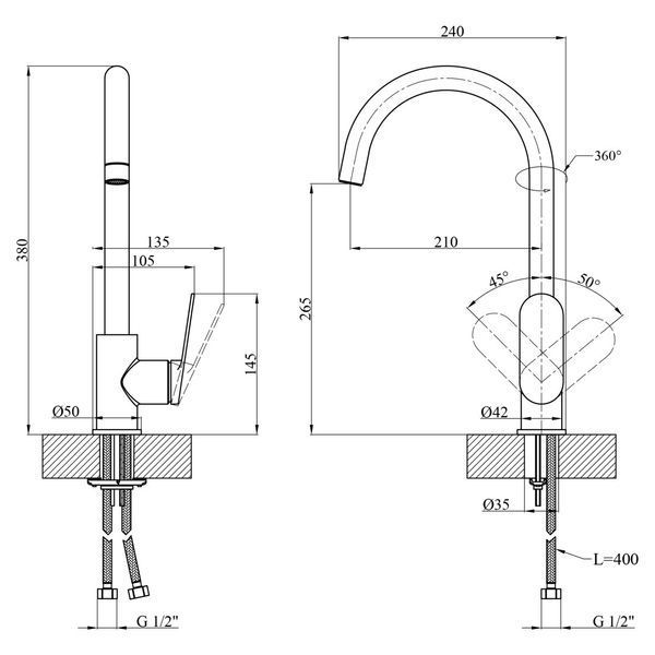 Kroner Element kitchen faucet 211512B-0101