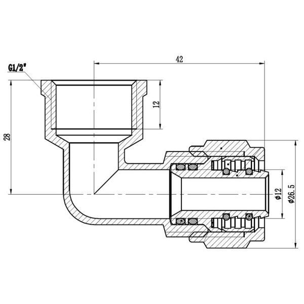 Колено фитинг резьбовое SD Forte 16х1/2" ВР (2,0) 3195 фото