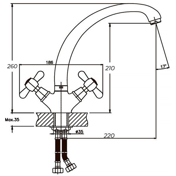 Kitchen faucet Haiba Dominox 273 (HB0084)