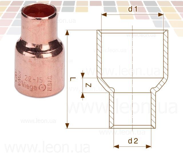 Редукционная муфта медная &Oslash;18 х 15 Viega GmbH 441 фото