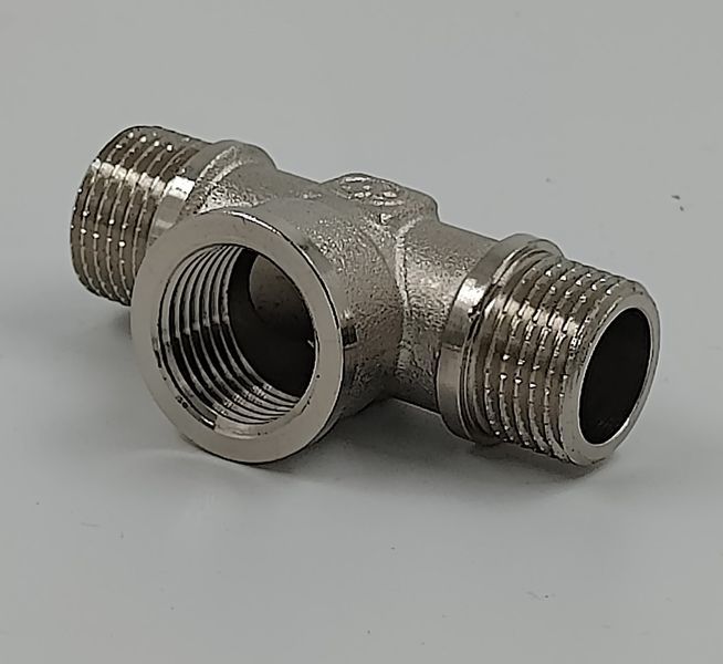 MIRAYA brass tee &Oslash; 1/2&Prime; with nickel plating