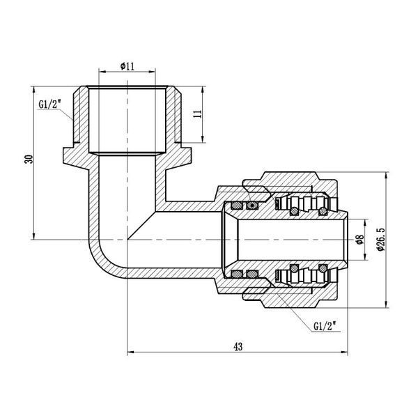 Elbow threaded fitting SD Forte 16x1/2" ZR (2.0)