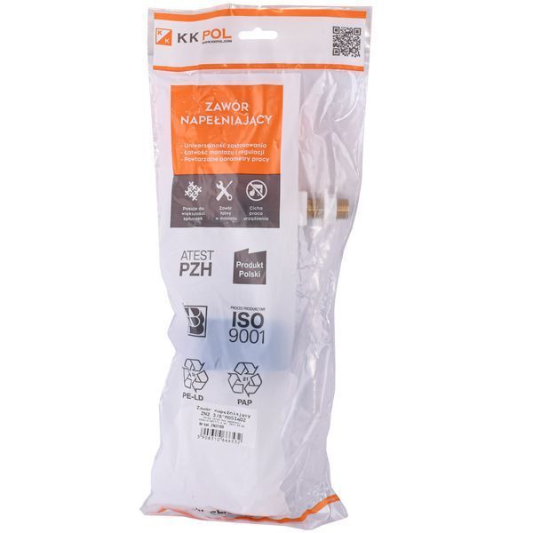 Клапан заполнения K.K.POL 350/ZN2/109-00-T0, 3/8&Prime; боковой латунь 2864 фото