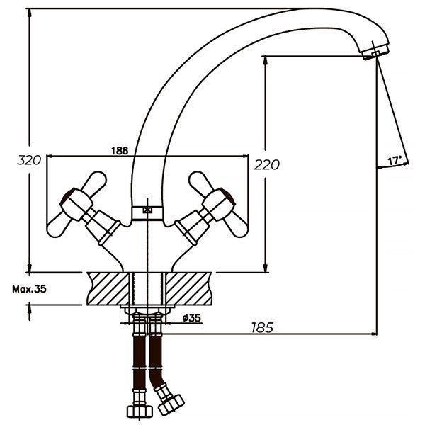 Kitchen faucet Haiba Dominox 275 (HB0090)