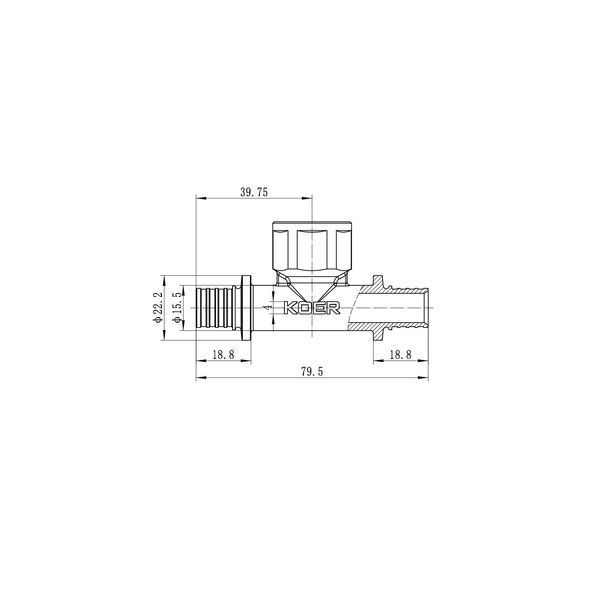 Трійник натяжний KOER 16x1/2&Prime;х16 ВР 2,2мм 608 фото