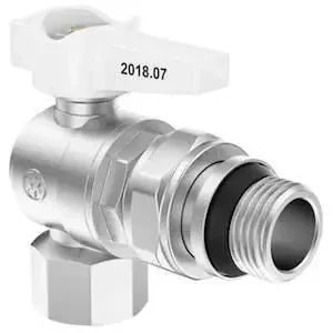 Кран кульовий з американкою кутова MIRAYA &Oslash;3/4&Prime; ЗВ біла ручка PN40 DN20 3321 фото
