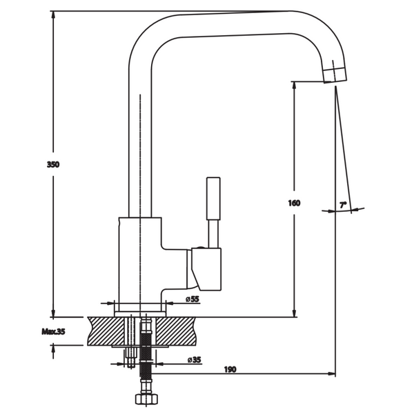Kitchen faucet Haiba Hans 011-G white (HB0818)