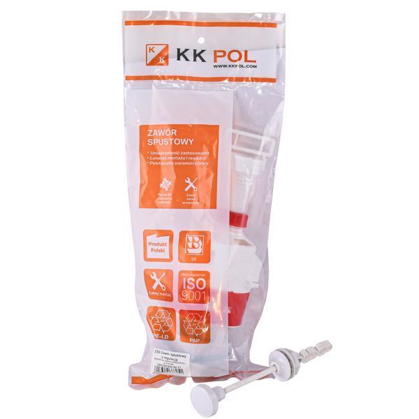 Сливной механизм K.K.POL ZSO/200(350/ZSO/200-00-T1) для бачка унитаза поршневой с тягой вверх 1565 фото