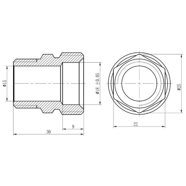 Coupling fitting threaded SD Forte 20x1/2" ZR (2.0)