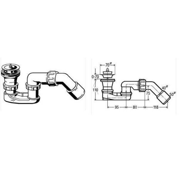 Siphon for shower cabins VIEGA plastic s/g 312138