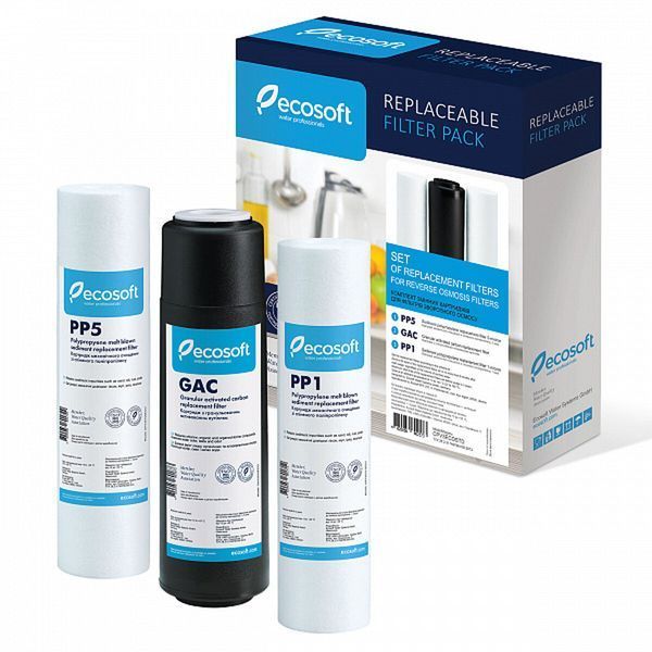 Ecosoft 1-2-3 cartridge set for reverse osmosis filter